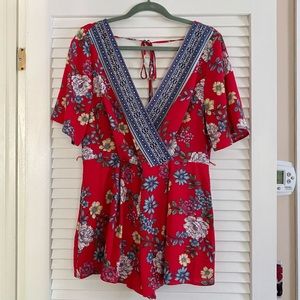 Trixxi Red Summer Romper